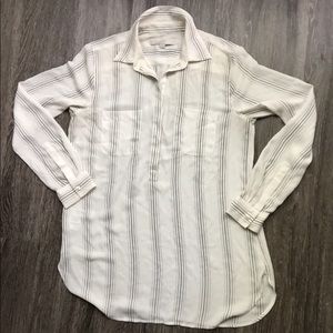 LOFT euc half button down sheer tunic size s